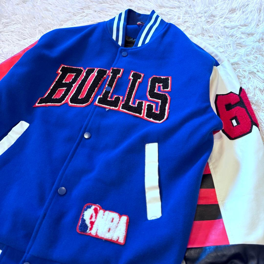 Ryouhei様 スターター NBA ブルズ 派手 レザー 切替 スタジャン