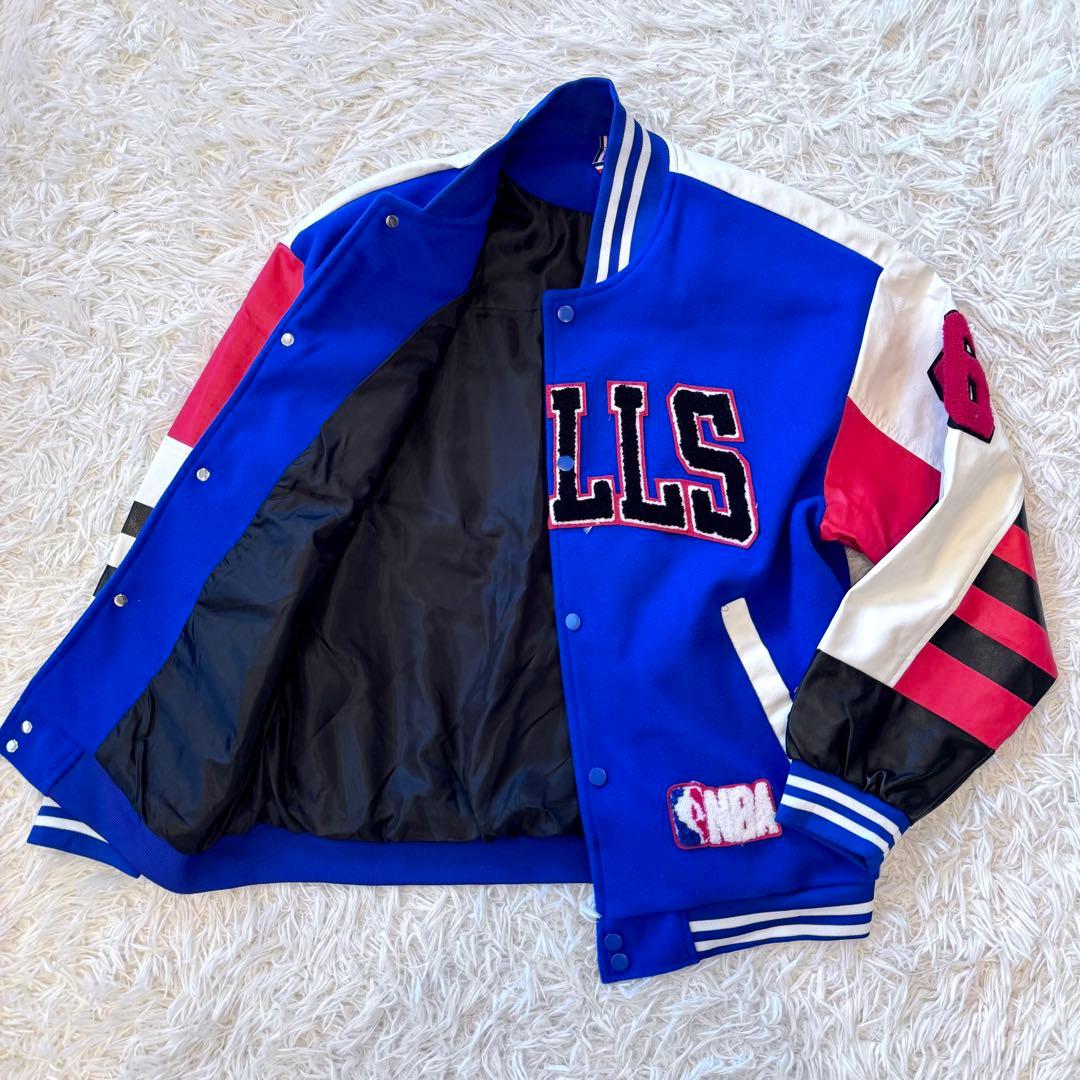 Ryouhei様 スターター NBA ブルズ 派手 レザー 切替 スタジャン