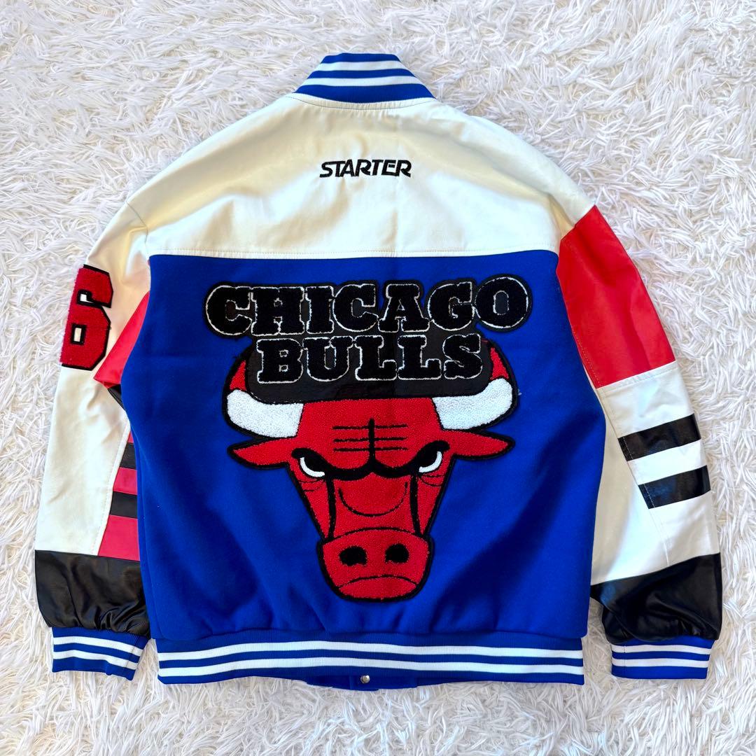 Ryouhei様 スターター NBA ブルズ 派手 レザー 切替 スタジャン