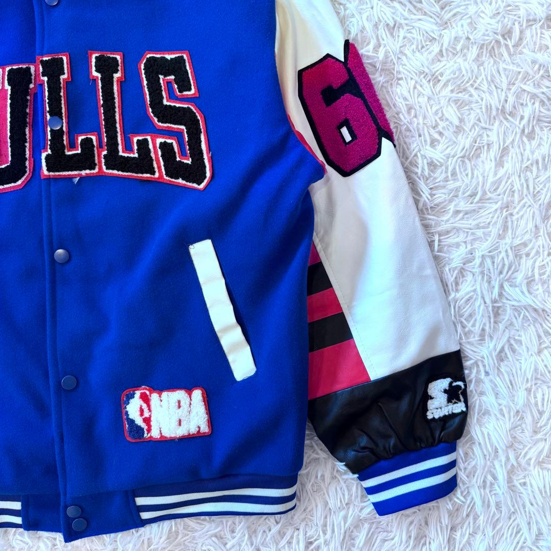 Ryouhei様 スターター NBA ブルズ 派手 レザー 切替 スタジャン