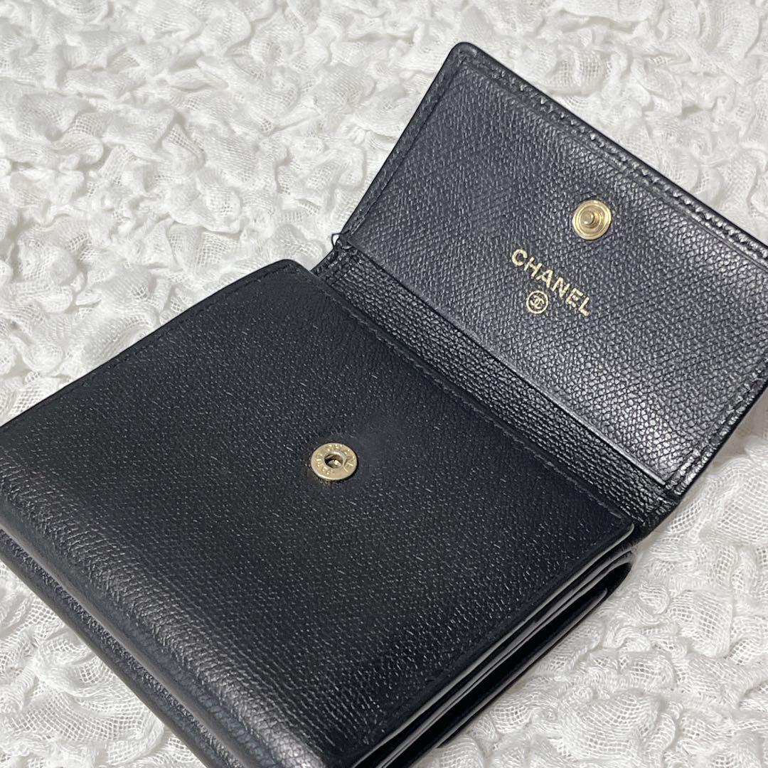 美品✨CHANEL シャネル　Wホック　財布 ココボタン　コンパクト　ウォレット