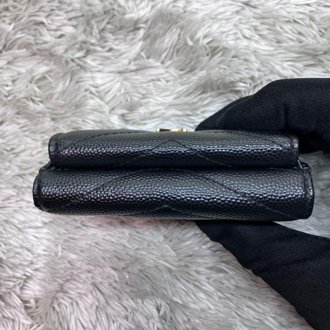箱付き極美品✨ サンローラン 三つ折り財布 カサンドラ キャビアスキンYSL