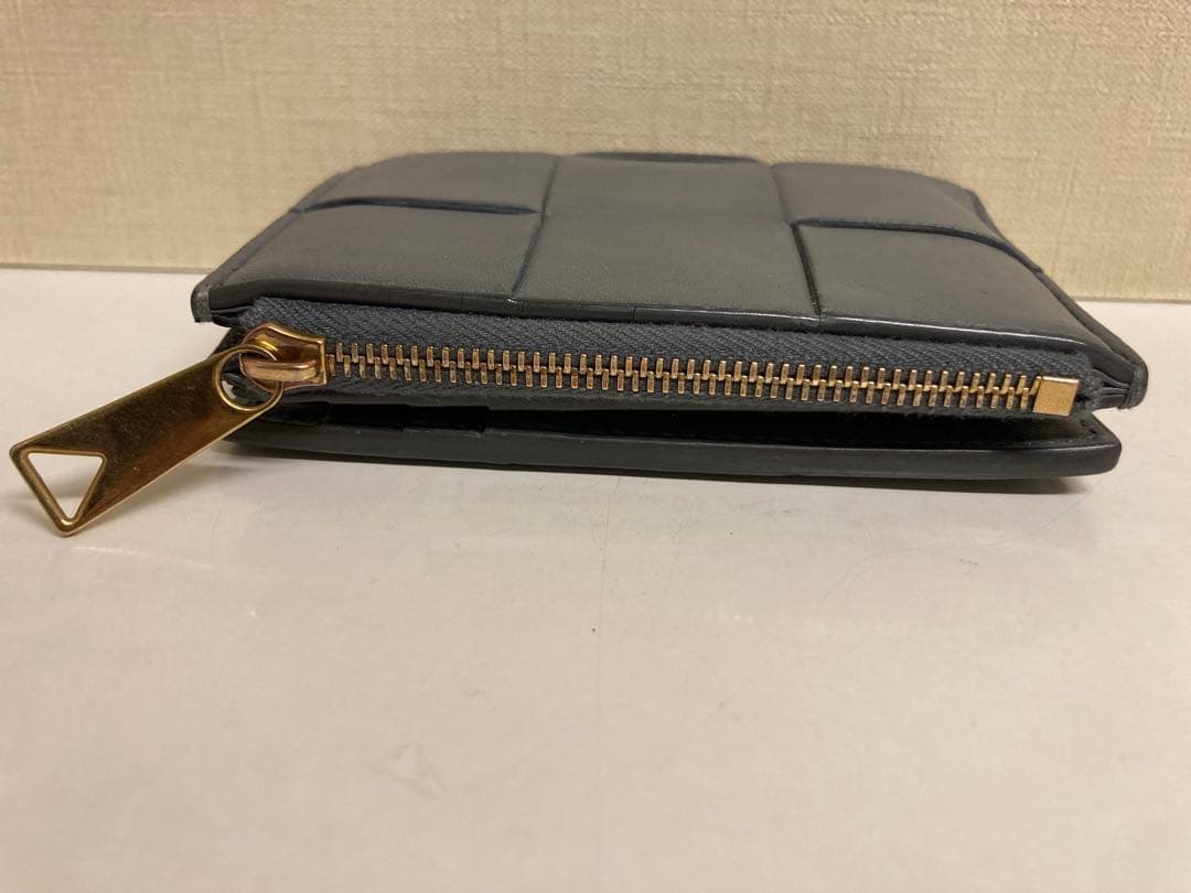 現行/RFID ボッテガヴェネタ カセットスモール 二つ折り財布 グレー