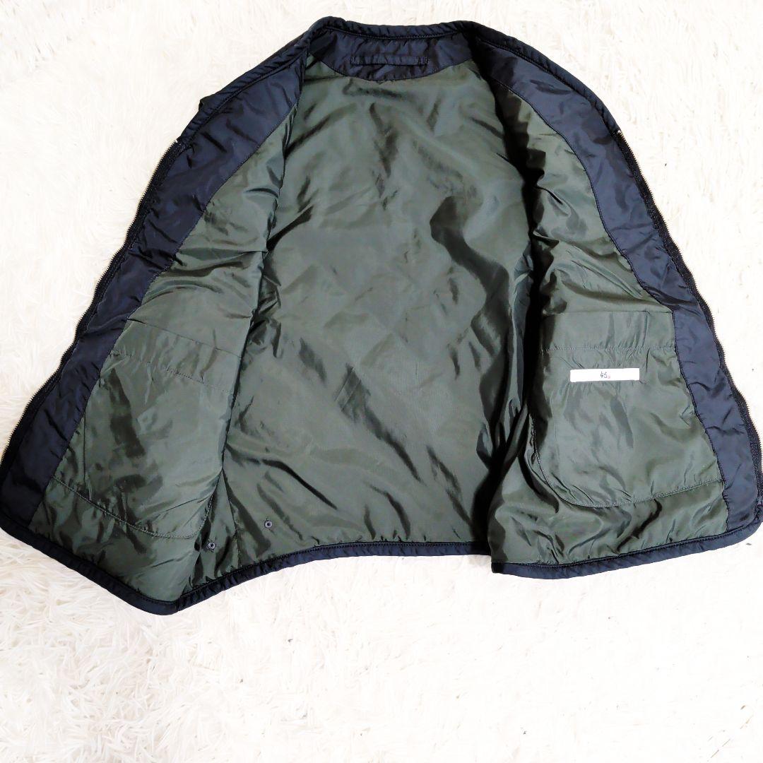 美品 45R　キルティング Vネック中綿ダウンベスト 馬革ファスナー 45rpm