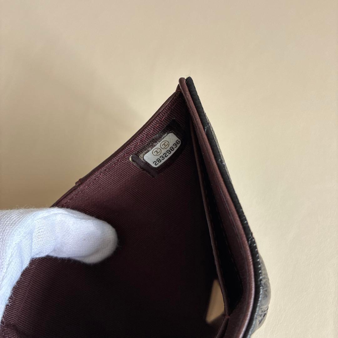 キッチン戦隊クックルン★CHANELシャネル三つ折り財布　キャビアスキン黒