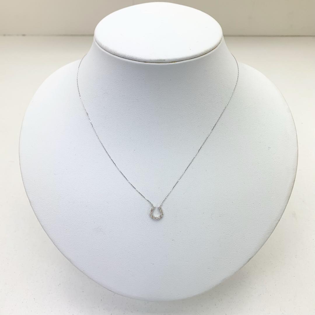 新品 H&C ダイヤモンド 馬蹄 ネックレス 0.20ct Pt950