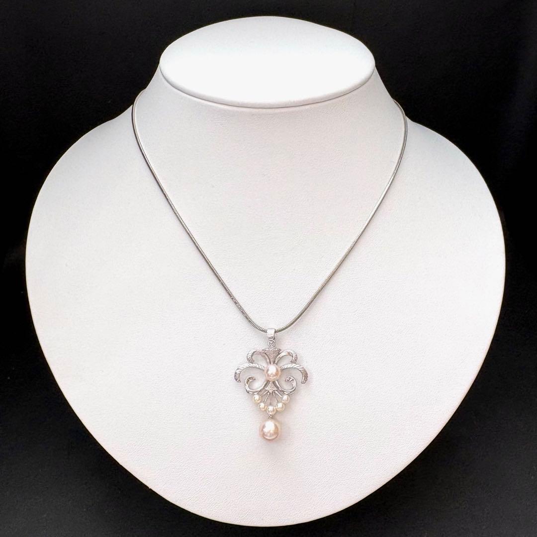 極美品 ミキモト アコヤ本真珠ベビーパールペンダントトップ シルバー