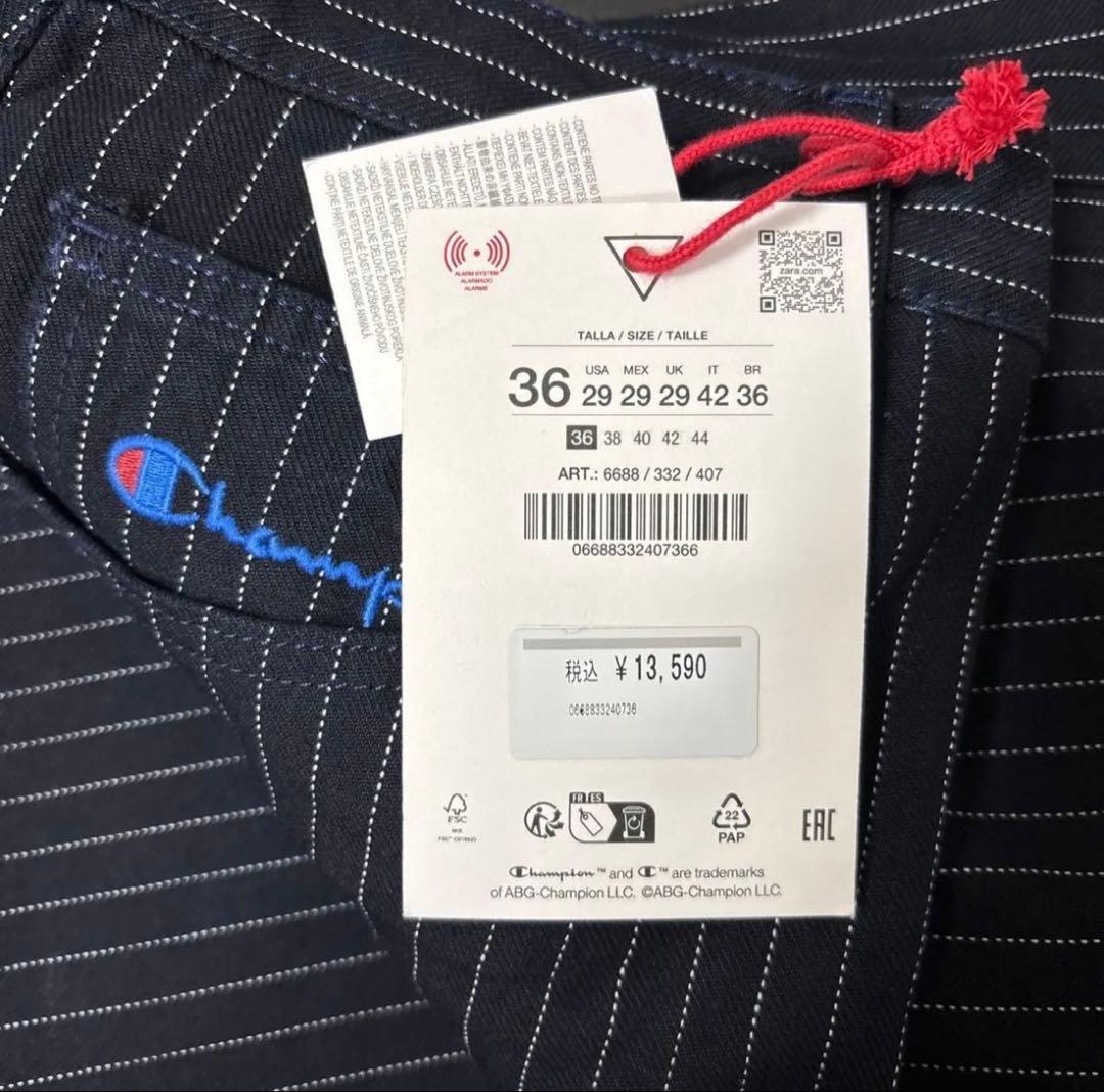 CHAMPION X ZARA ストライプ バギーフィットジーンズ　EU36 ②