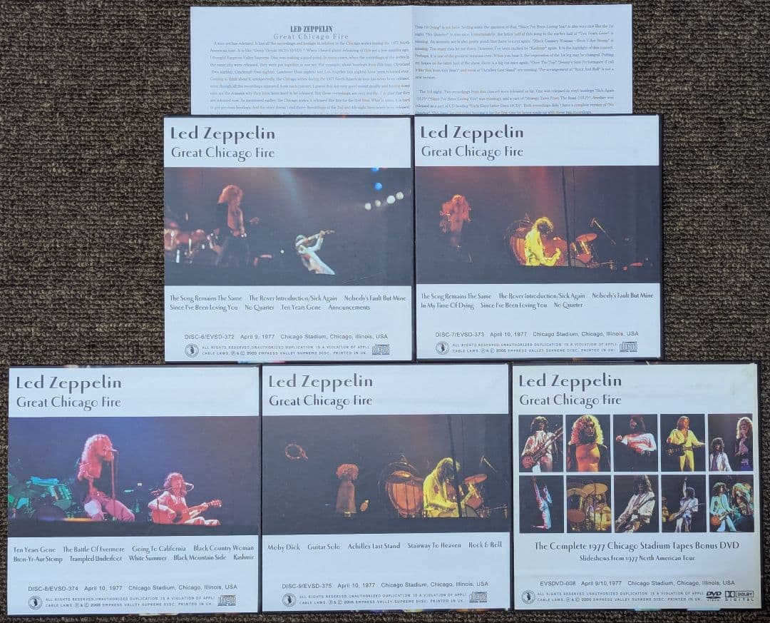 r*7様 レッド・ツェッペリン:グレイト・シカゴ・ファイアー⭐️9CD ＆1DV