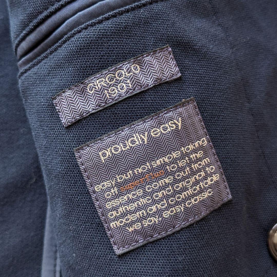 CIRCOLO1901 鹿の子 ネイビー ジャージージャケット ダブル 46