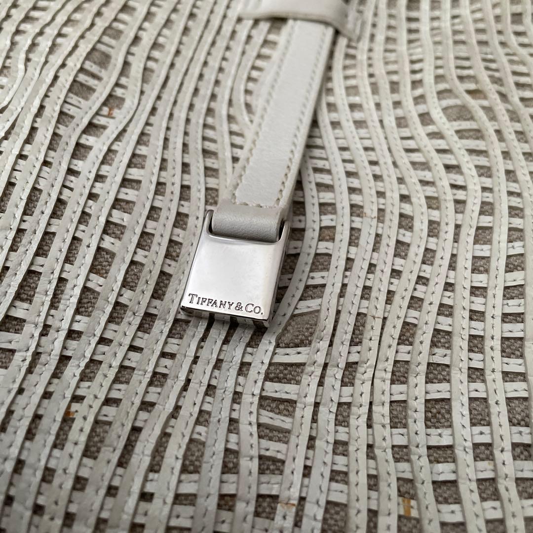 ティファニー キャンバス レザー トートバッグ ホワイト