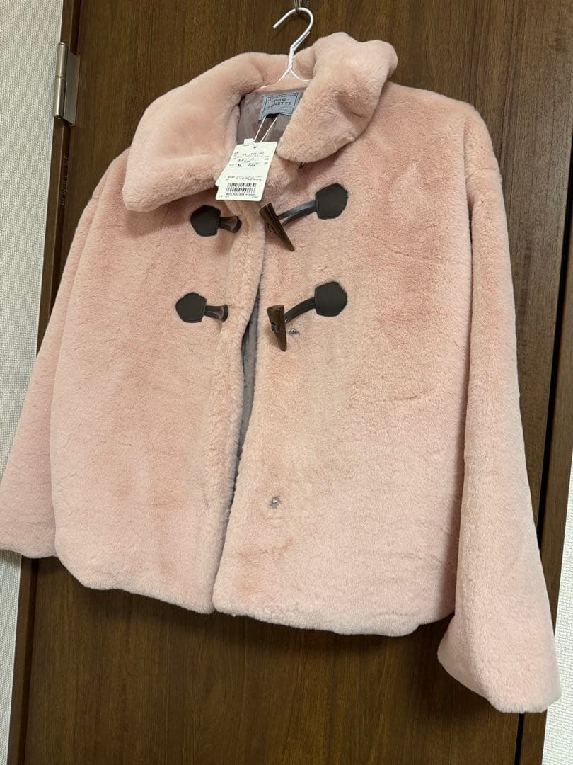 pom ponette junior160cm フェイクファーブルゾン ピンク