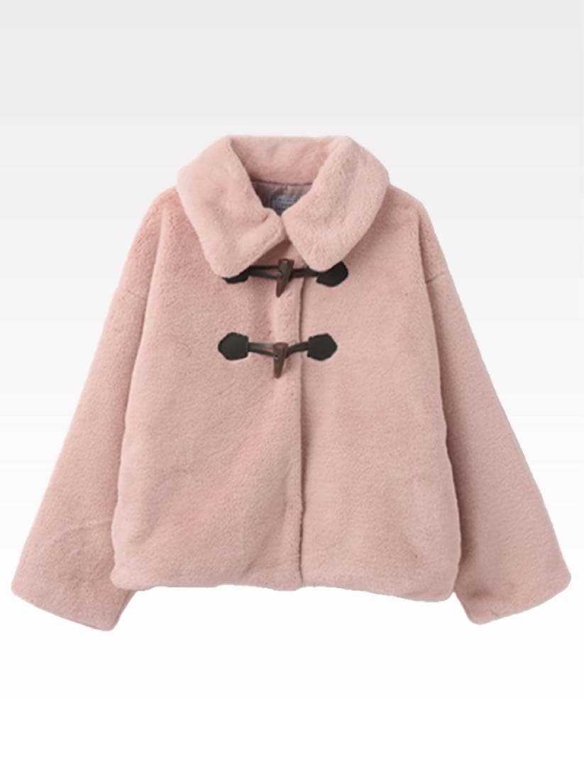 pom ponette junior160cm フェイクファーブルゾン ピンク