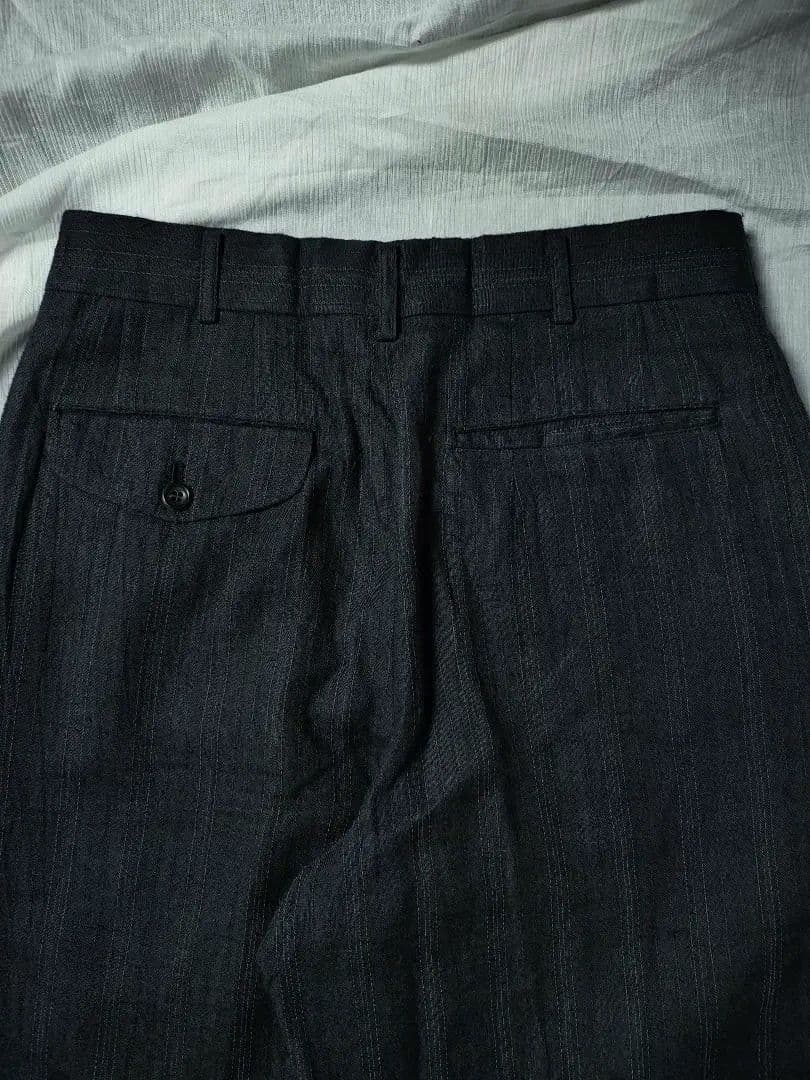 80s コムデギャルソンオム　多重ステッチスラックス　ワイド　リネン　サンプル