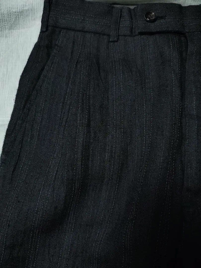 80s コムデギャルソンオム　多重ステッチスラックス　ワイド　リネン　サンプル