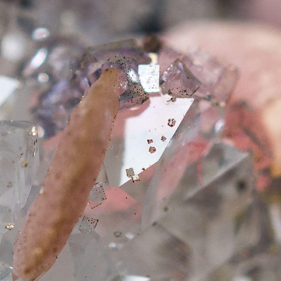 中国 ロードクロサイト フローライト 天然石 原石 鉱物標本 鉱石 蛍石 713