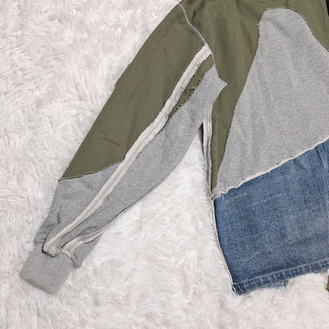 karaku　異素材　再構築　ミリタリーデザイン　ダメージ　リメイク　ジャケット