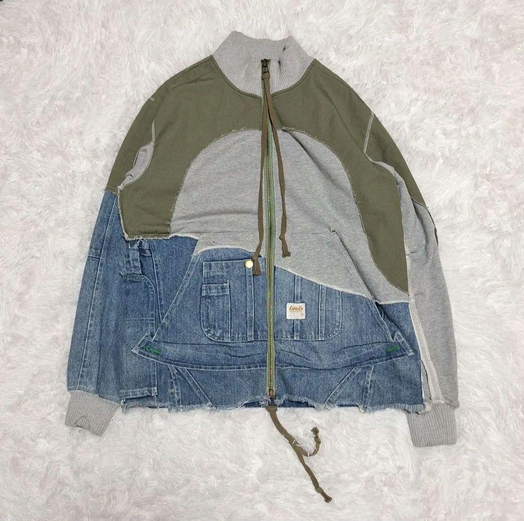 karaku　異素材　再構築　ミリタリーデザイン　ダメージ　リメイク　ジャケット