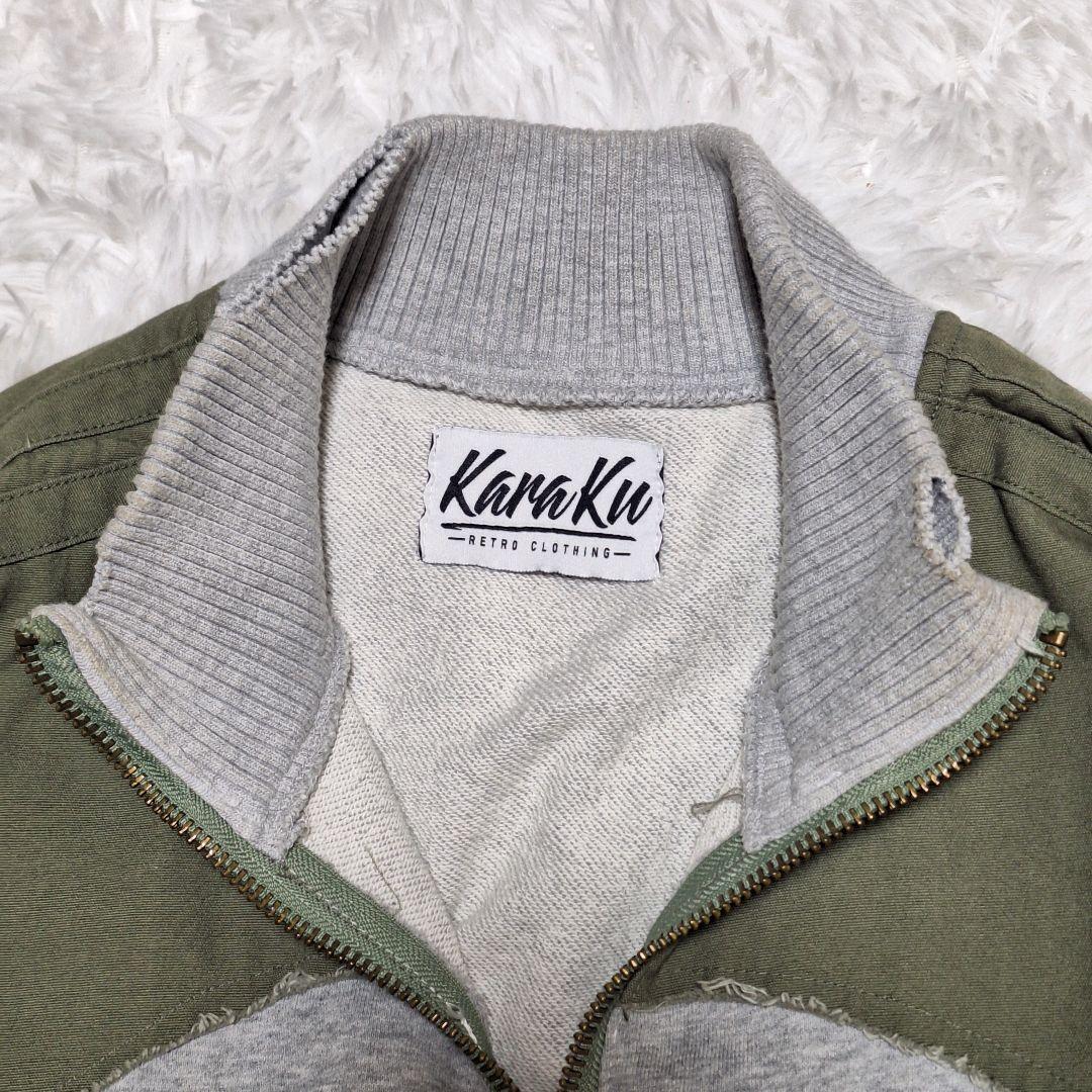 karaku　異素材　再構築　ミリタリーデザイン　ダメージ　リメイク　ジャケット