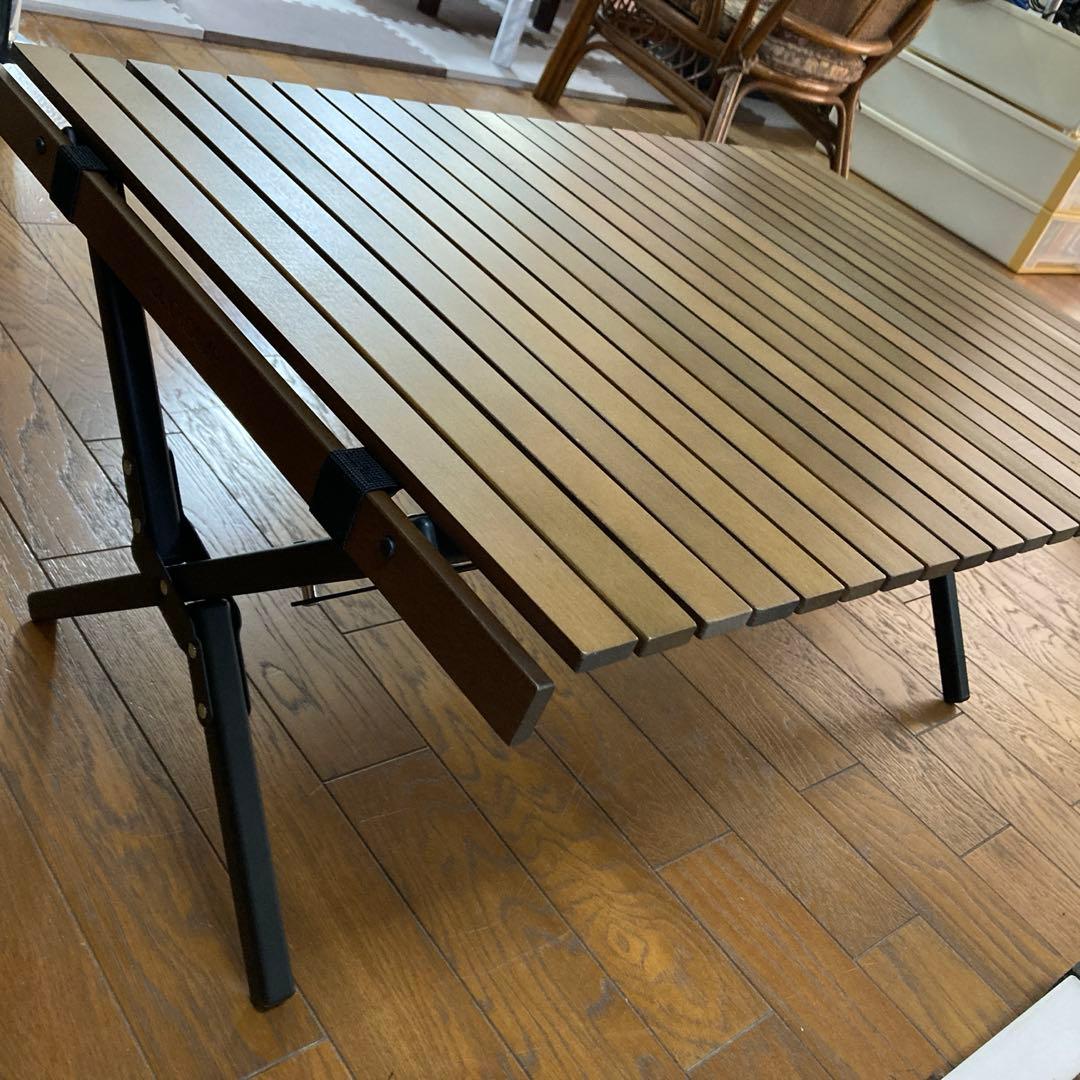 クイックキャンプ　ウッドロールローテーブル　90✕60