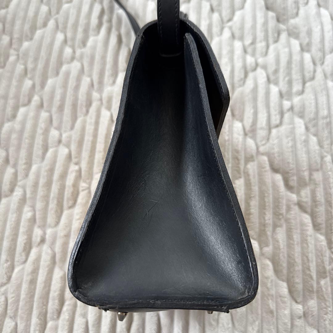 オールドラルフローレン　2way籠バッグ　レザー　ブラック　自立