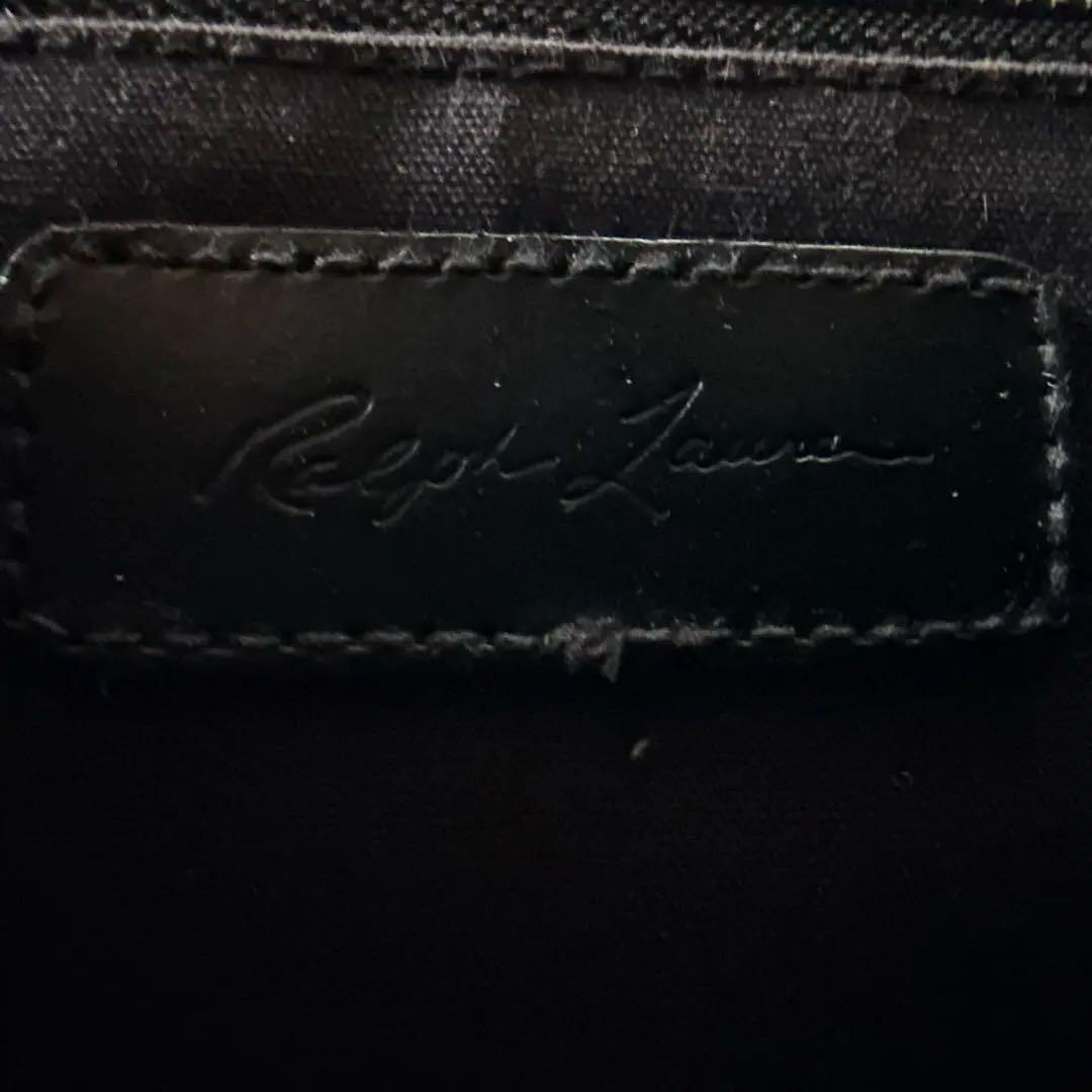 オールドラルフローレン　2way籠バッグ　レザー　ブラック　自立