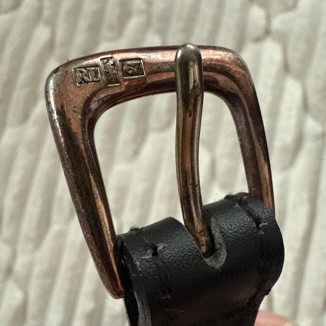 オールドラルフローレン　2way籠バッグ　レザー　ブラック　自立