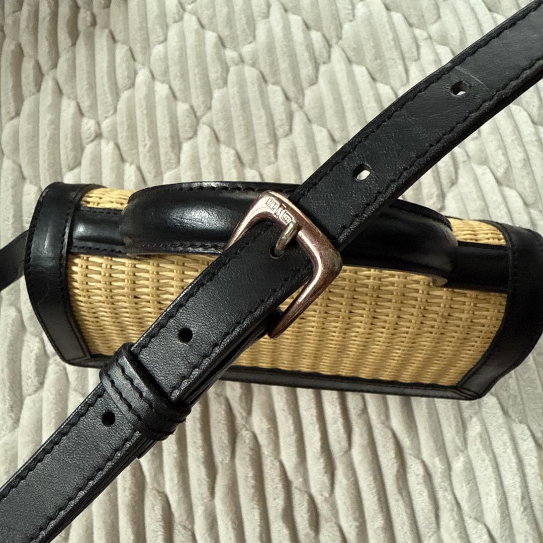 オールドラルフローレン　2way籠バッグ　レザー　ブラック　自立