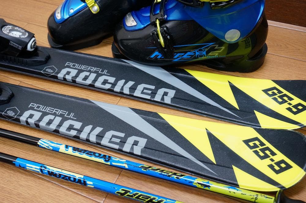 メンテ済 130cm 靴24cm ROCKER GS-9 子供用スキーセット