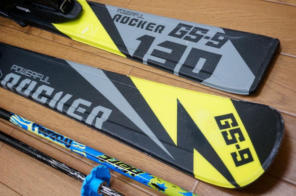 メンテ済 130cm 靴24cm ROCKER GS-9 子供用スキーセット