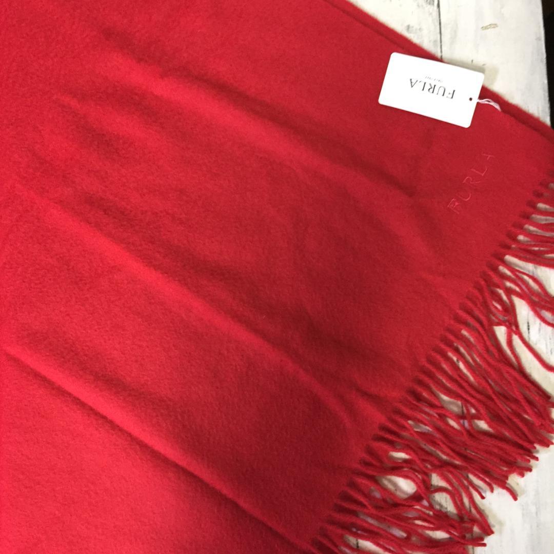 未使用　FURLA フルラ ストール マフラー 大判 カシミヤ100% レッド