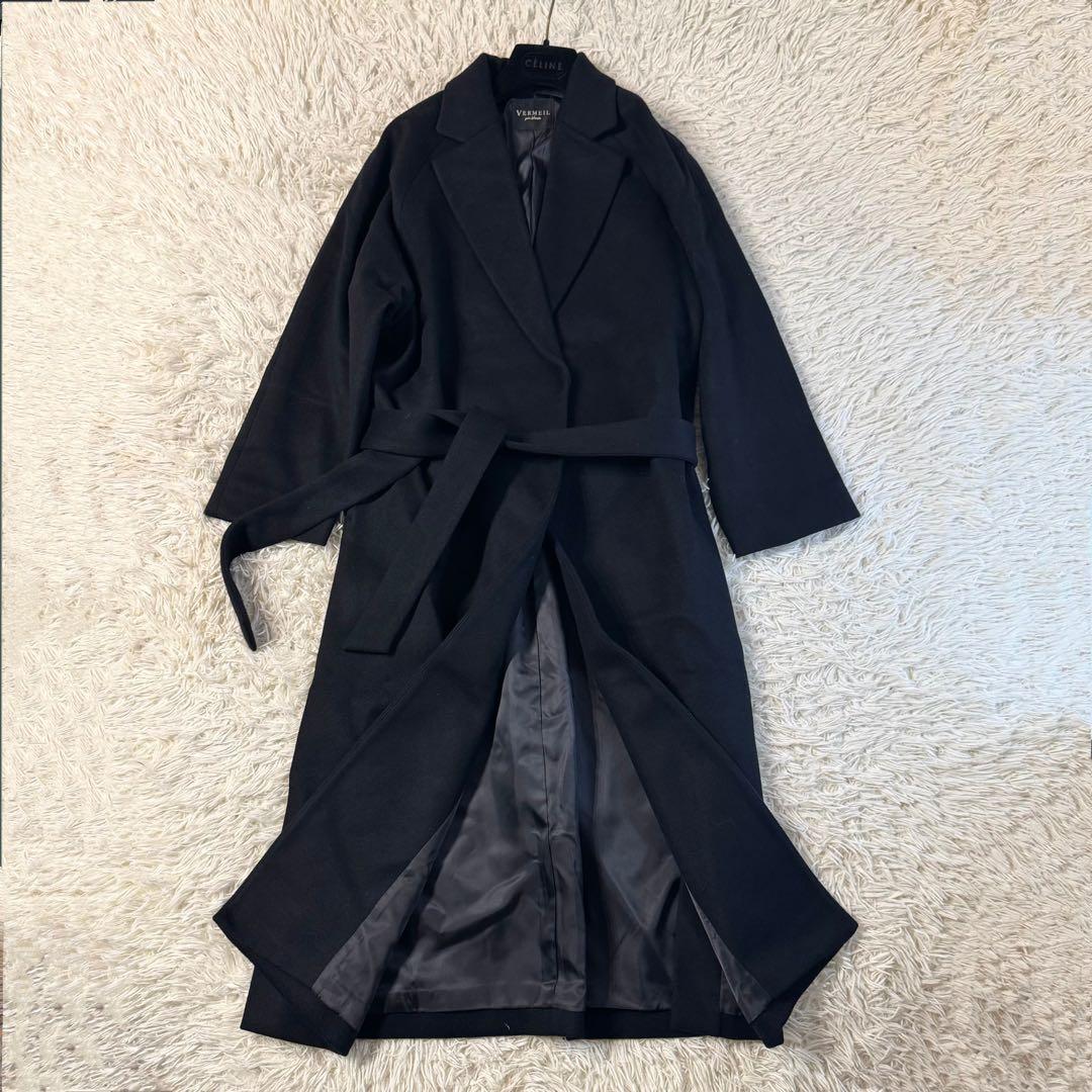 【美品】ヴェルメイユパーイエナ　ウールロングコート﻿ ベルト 36