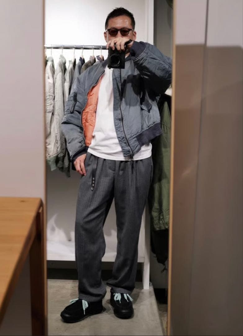 パンツ [anytee] Officer Pants_Flannel Stripe M