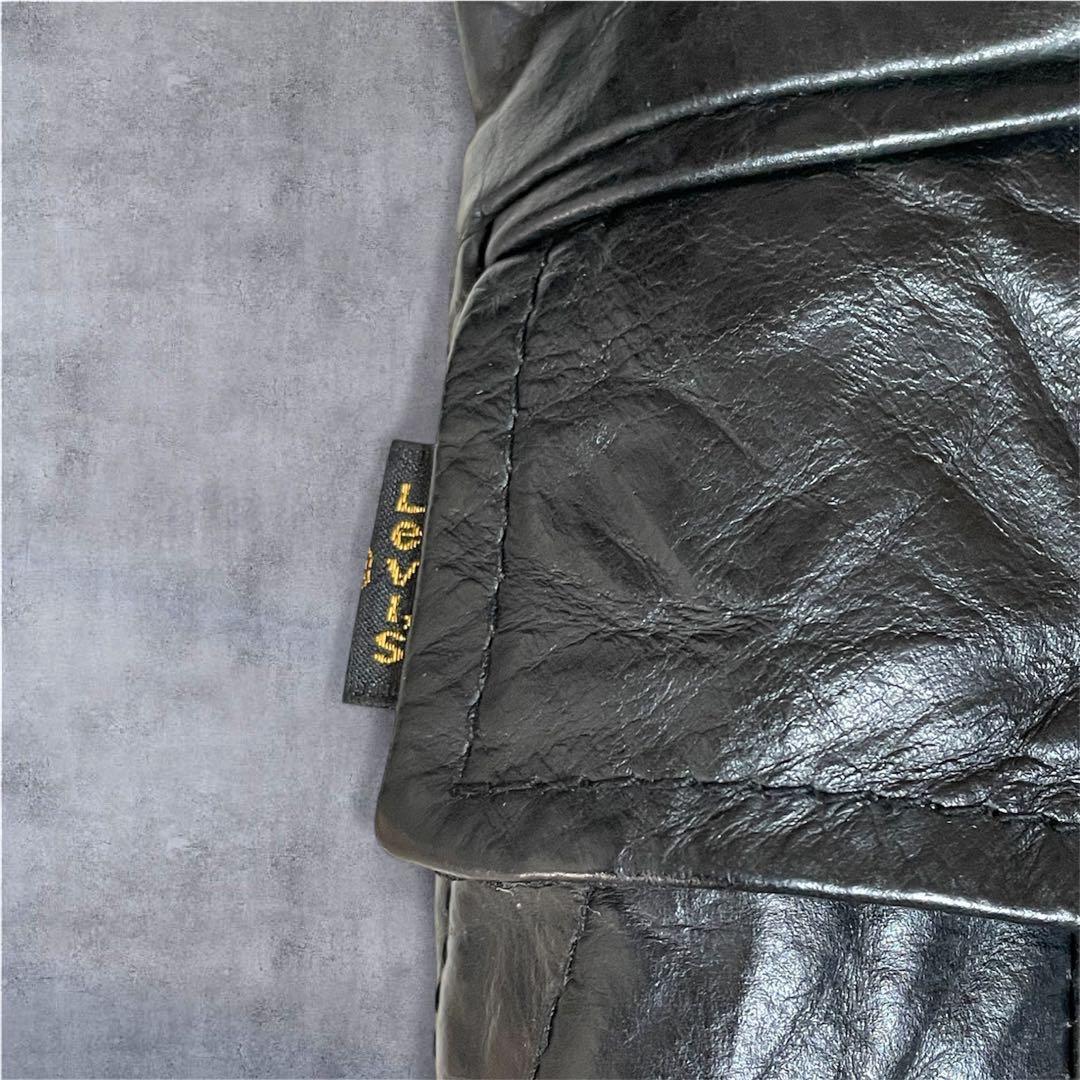 Levi's リーバイス レザーテーラードジャケット シワ加工 本革 L