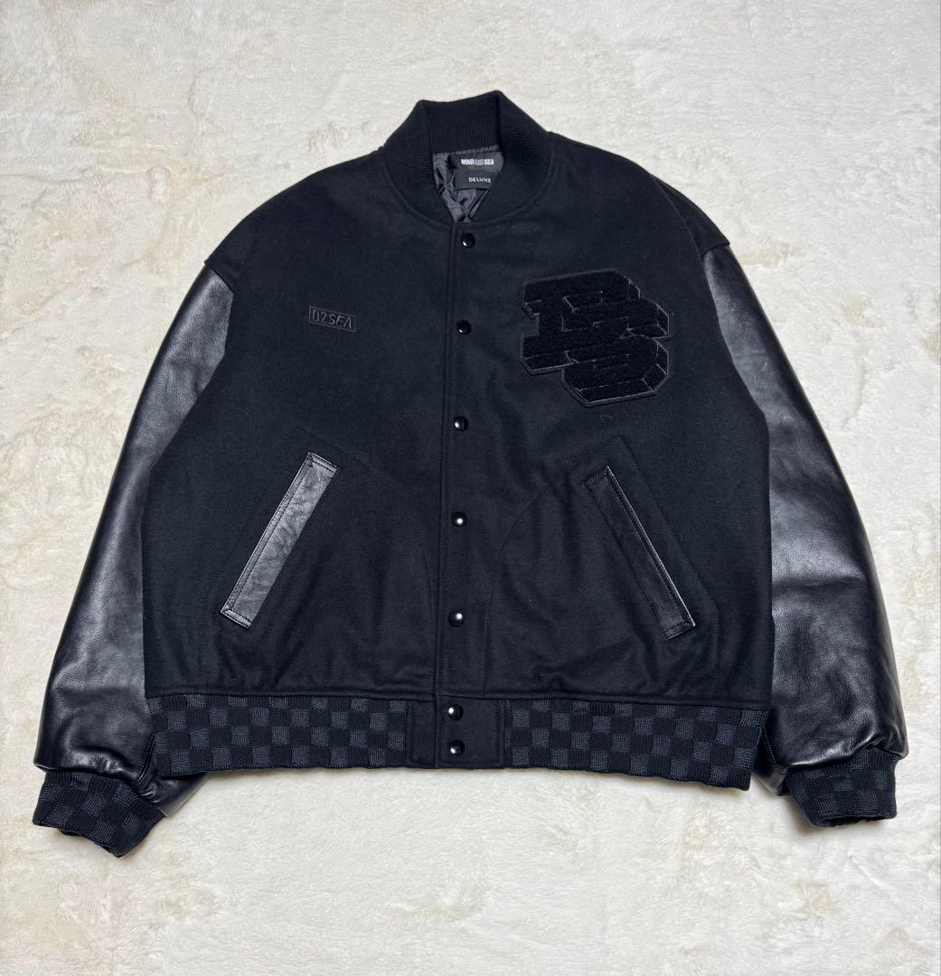 L ウィンダンシー × デラックス ヴァーシティ ジャケット スタジャン レザー