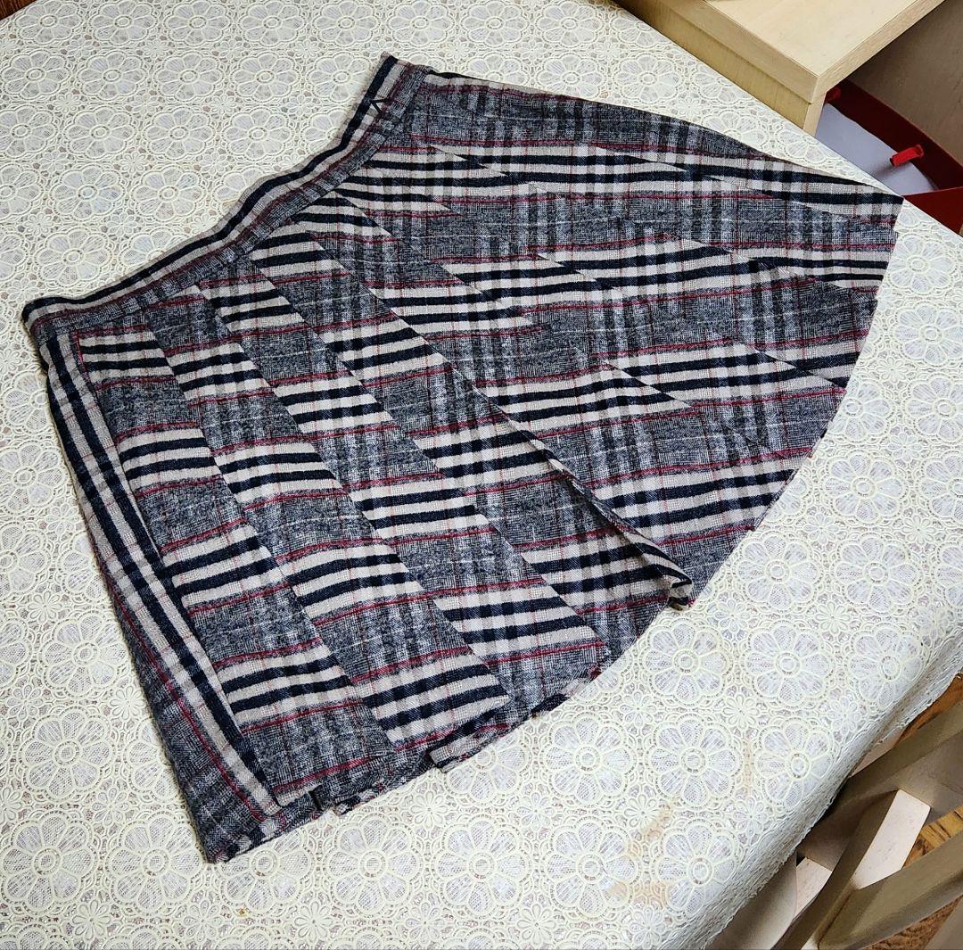 スカート Monica check pleats mini skirt beige M