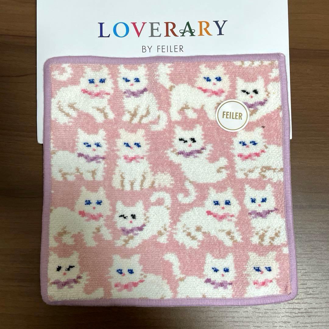 FEILERラブラリー★モフモフネコチャン★バッグ＆ハート型ポーチ＆ハンカチ