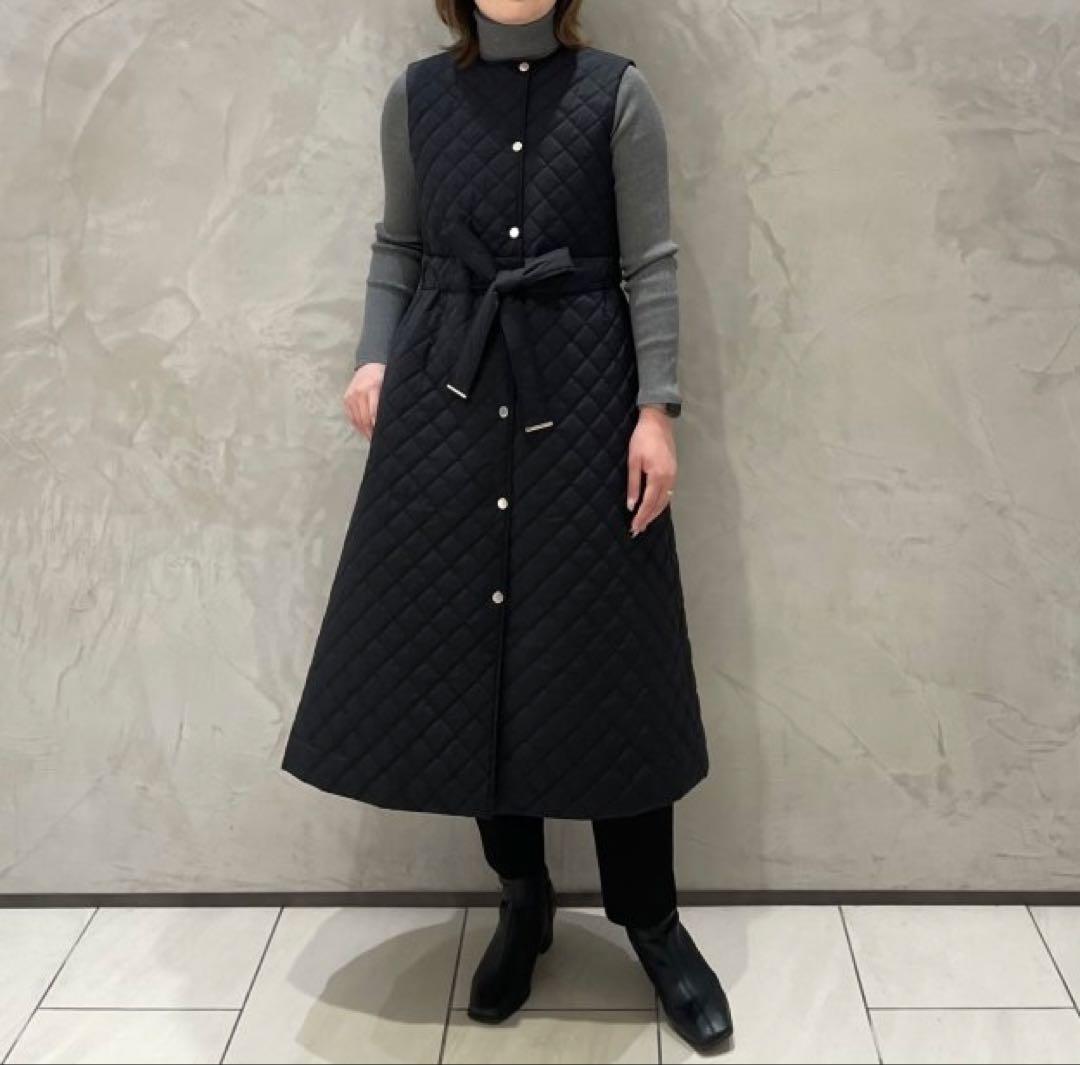 24AW BLENHEIM ブレンヘイム ドットボタンキルティングロングジレ