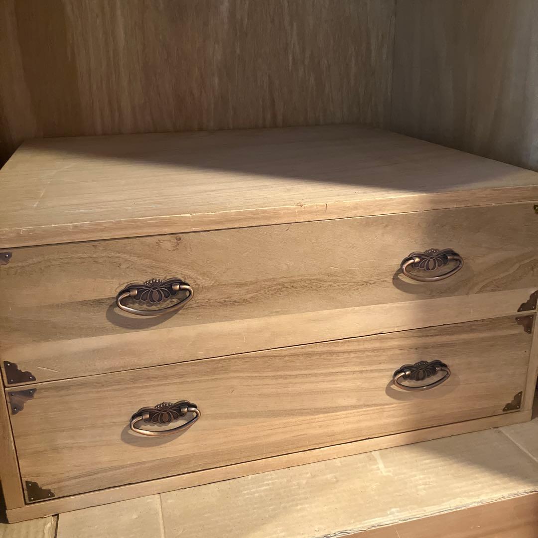 木製2段引き出し箪笥