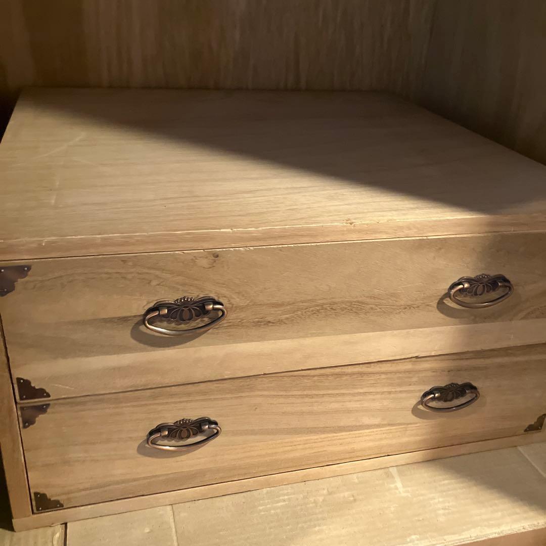 木製2段引き出し箪笥