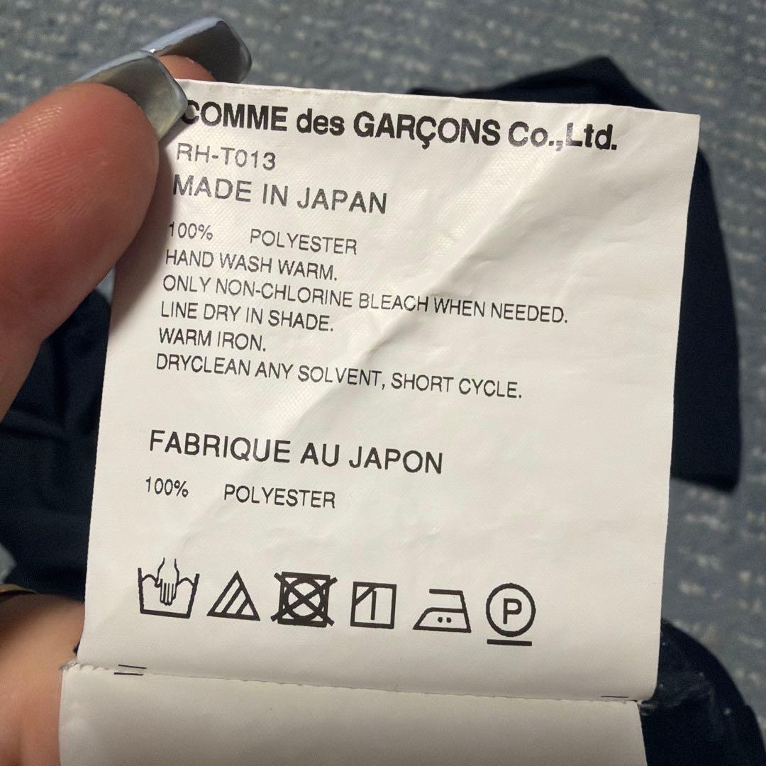 リボン付きブラック長袖Tシャツ XS