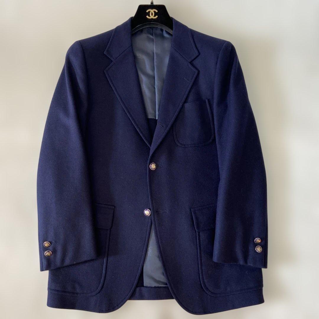 美品J.PRESS ジェイプレス　ブレザー　紺ブレ　ロゴ金ボタン　3B ネイビー