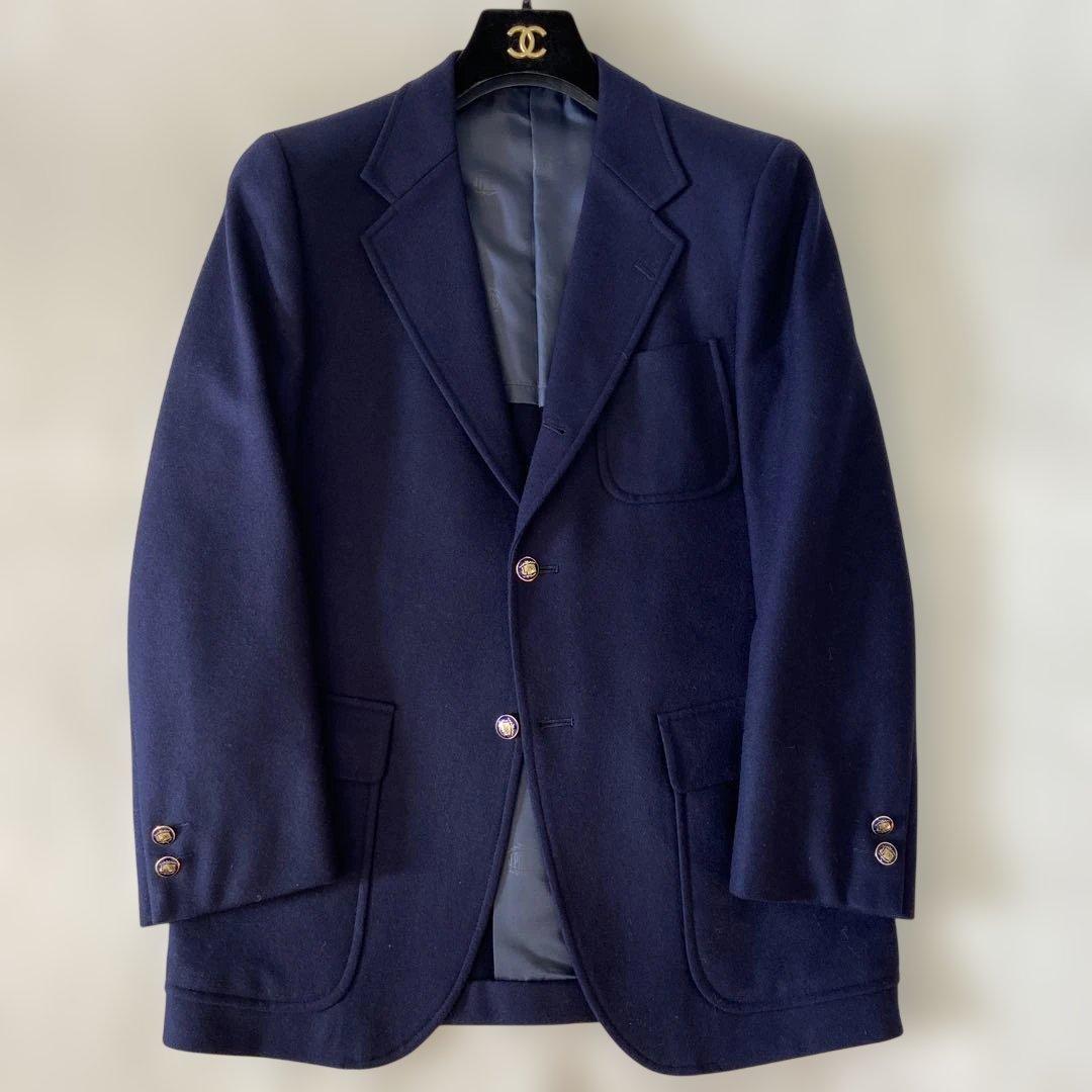 美品J.PRESS ジェイプレス　ブレザー　紺ブレ　ロゴ金ボタン　3B ネイビー