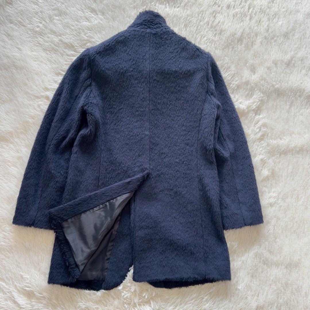 BLUE BLUE✨ARIGATO ファーコート　アルパカ混　ネイビー　2