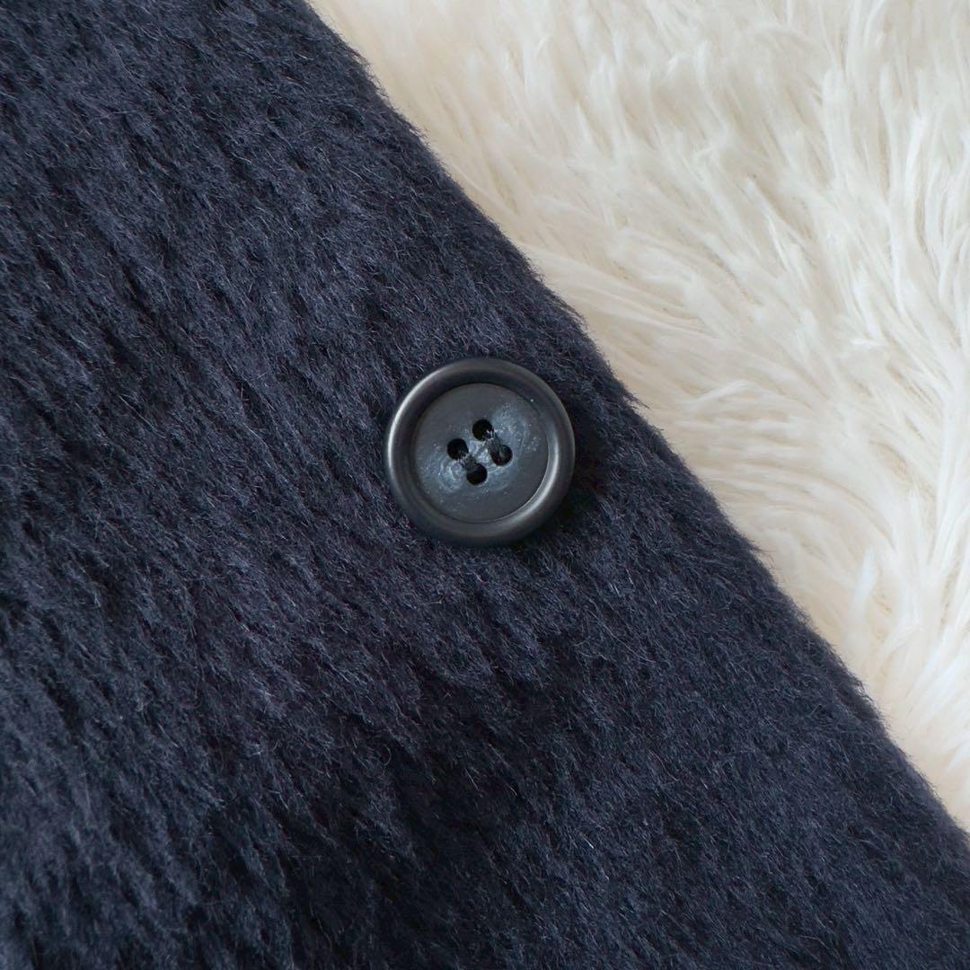 BLUE BLUE✨ARIGATO ファーコート　アルパカ混　ネイビー　2