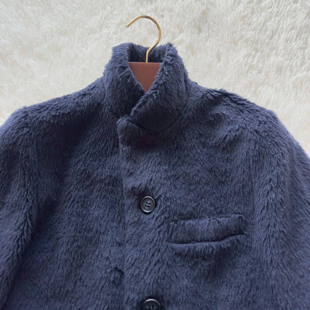 BLUE BLUE✨ARIGATO ファーコート　アルパカ混　ネイビー　2