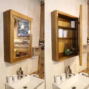 OLD ASHIBA（足場板古材） ミラーキャビネット 収納 鏡 ヴィンテージ