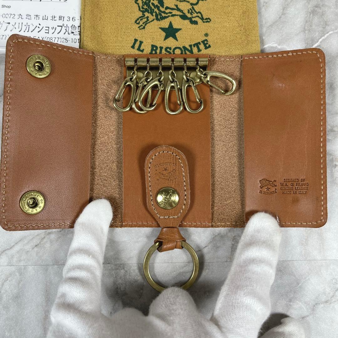 【未使用品】イルビゾンテ キーケース キャメル 本革 袋ギャランティ付