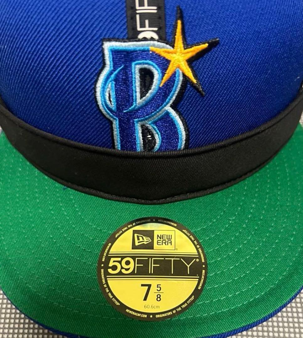 NEWERA5950キャップ Bシンボル ロイヤル インサイドアウト 7 5/8