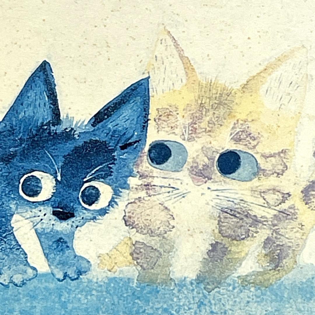 真作保証 渡辺あきお『スマイル』ダイヤモンド・スクリーン版画